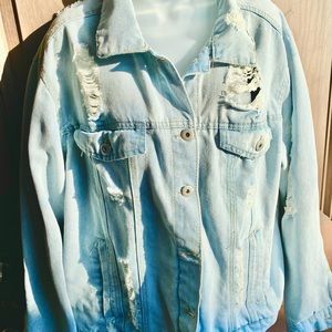 Distressed denim jacket